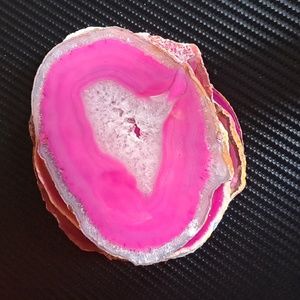 Premium agate coasters with Natural Stone trim. agate coasters